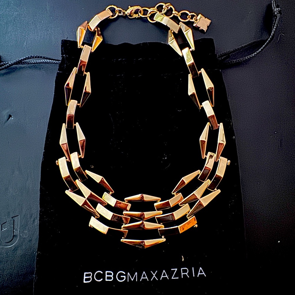BCBGMaxAzria Gold Chain-Link Statement Necklace